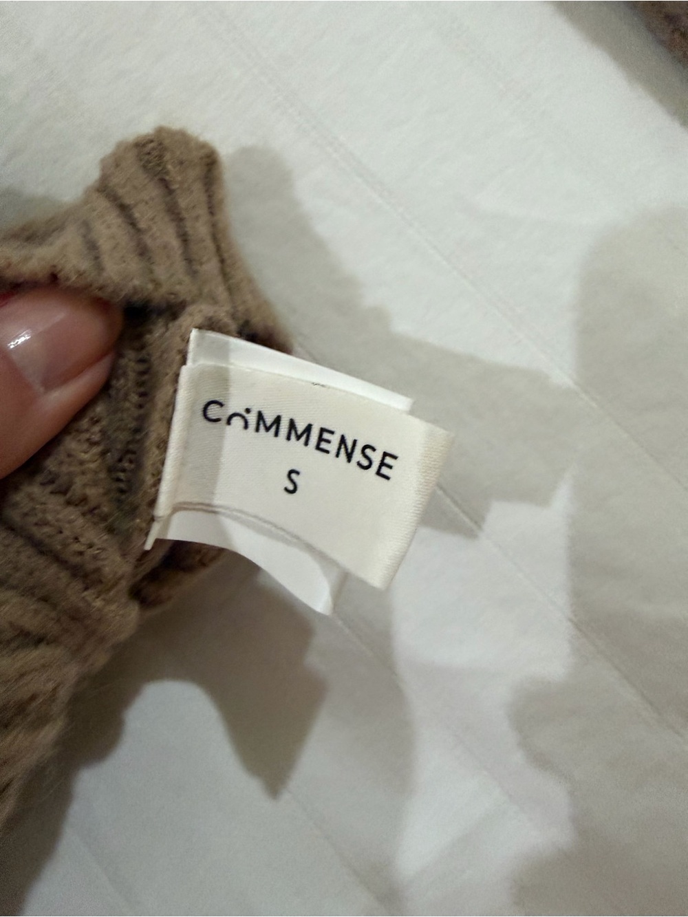 Commense ‘Split Cardigan’ Taupe Ribbed Gold-Button Cardigan - Picture 5 of 6